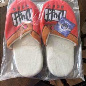 Duff Beer Red and Orange Slippers
